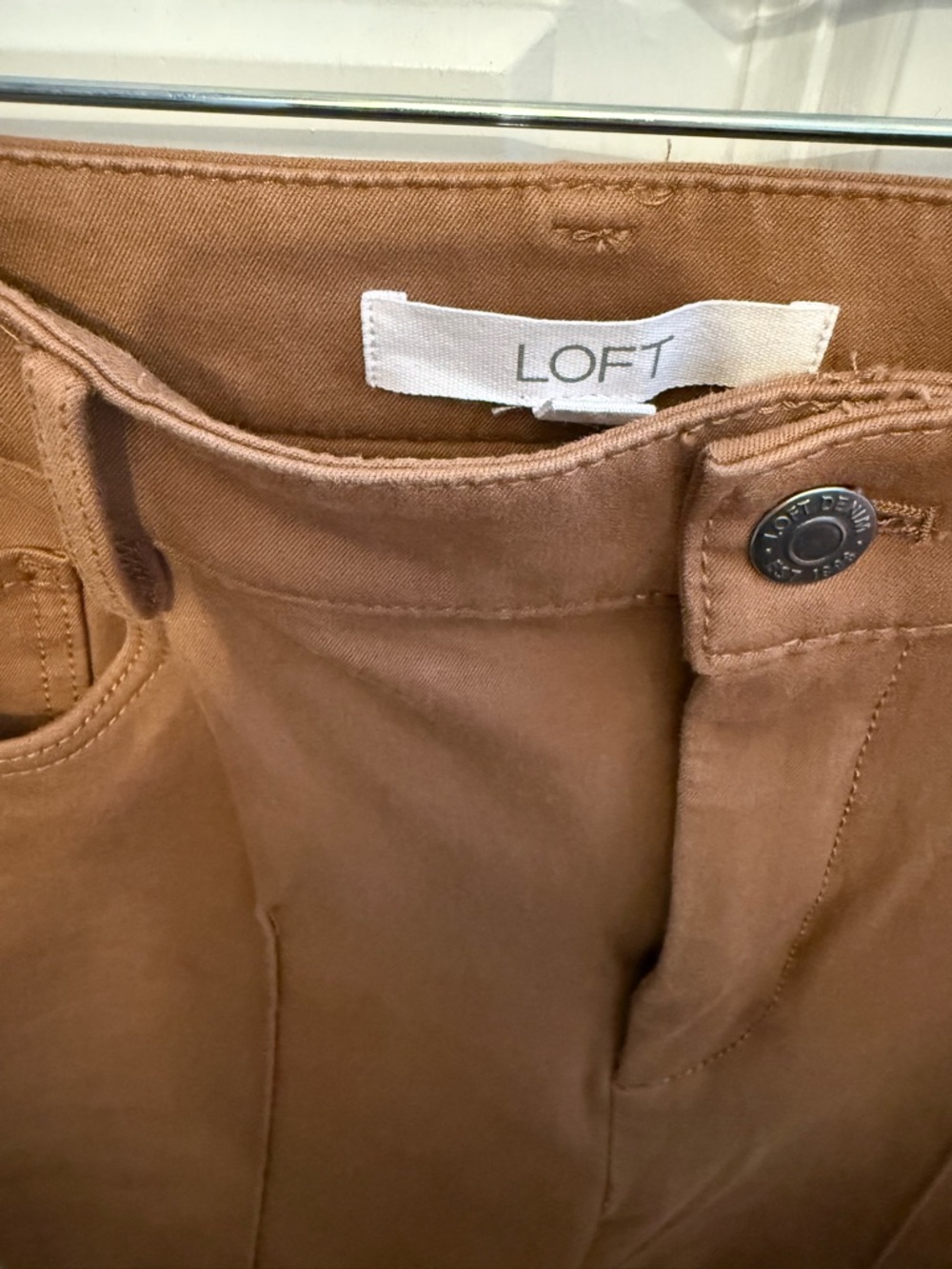 LOFT Camel Brown High-Rise Pants - Picture 3 of 4